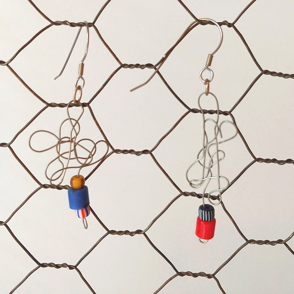 Earrings Vintage Bead and Wire Jewelry NWOT Handmade
